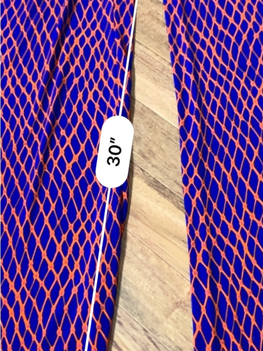 NICO LA Wide Leg Pants L Blue Orange Geometric Pull On Stretch Knit - Picture 12 of 15
